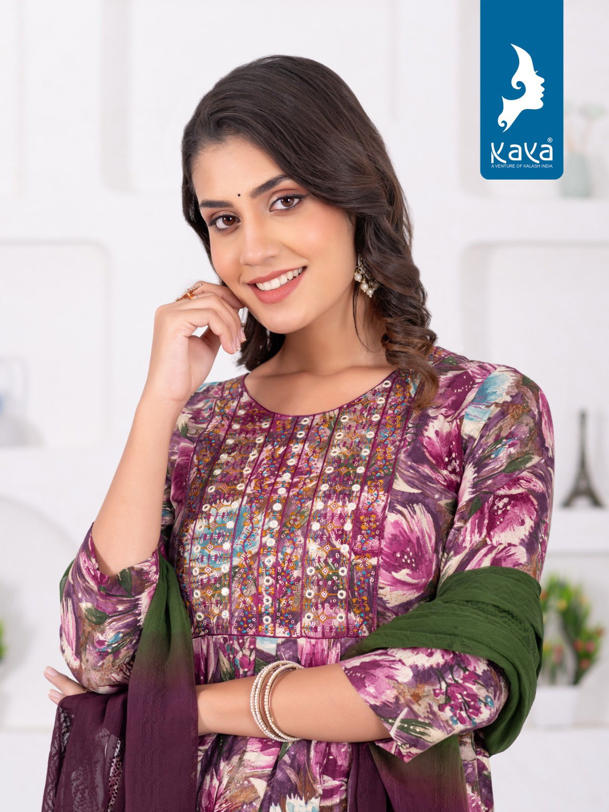 Iktara By Kaya Rayon Nyra Cut Printed Readymade Suits Catalog